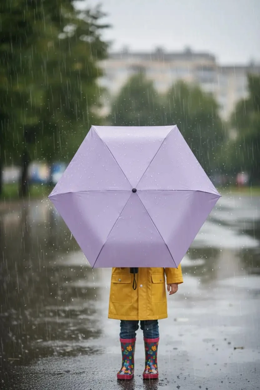 Klasik Düz Renk Güneş Şemsiyesi (Mor) - UV50