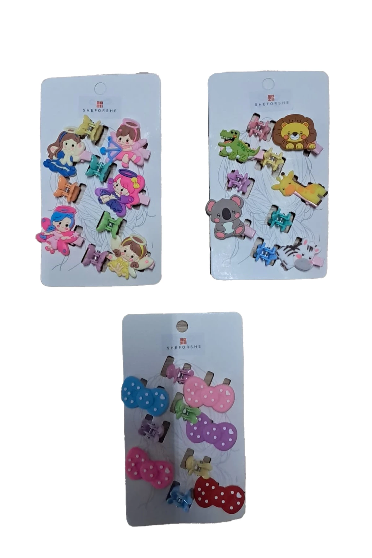 Çocuk Karışık Hayvan Figürlü Tokalar (Mandal + Kıstırmalı)