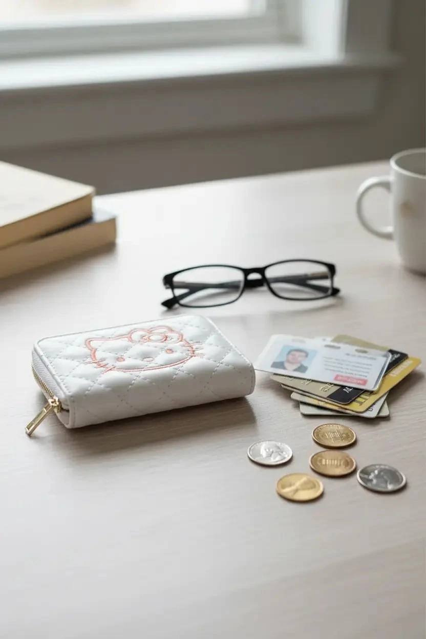 Sanrio Lisanslı Hello Kitty Sevimli Fermuarlı Kartlık Cüzdan