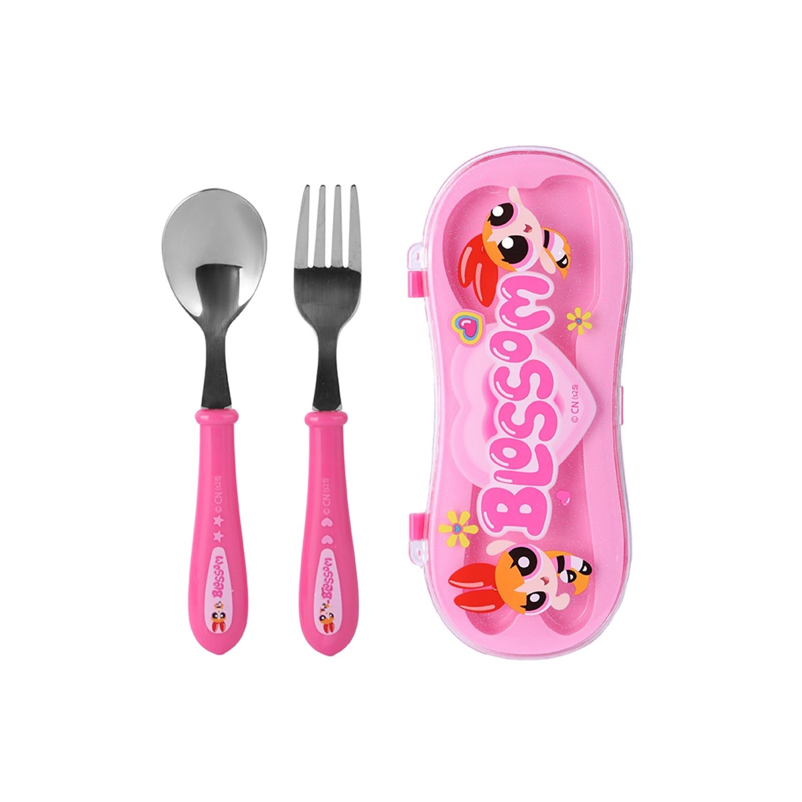 Powerpuff Girls Lisanslı Kutulu Çatal Kaşık Seti (Pembe)