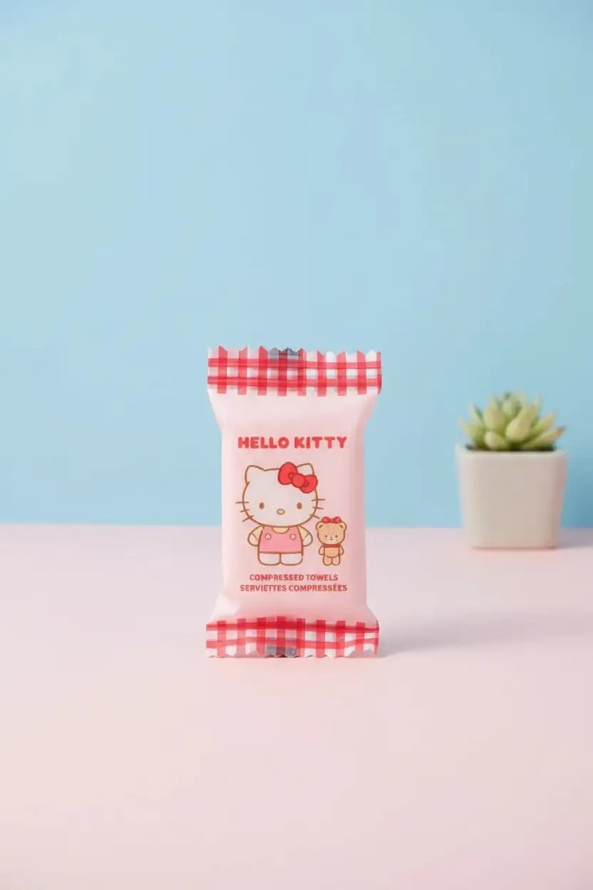 Sanrio Lisanslı Hello Kitty Sıkıştırılmış Havlu (25 adet)