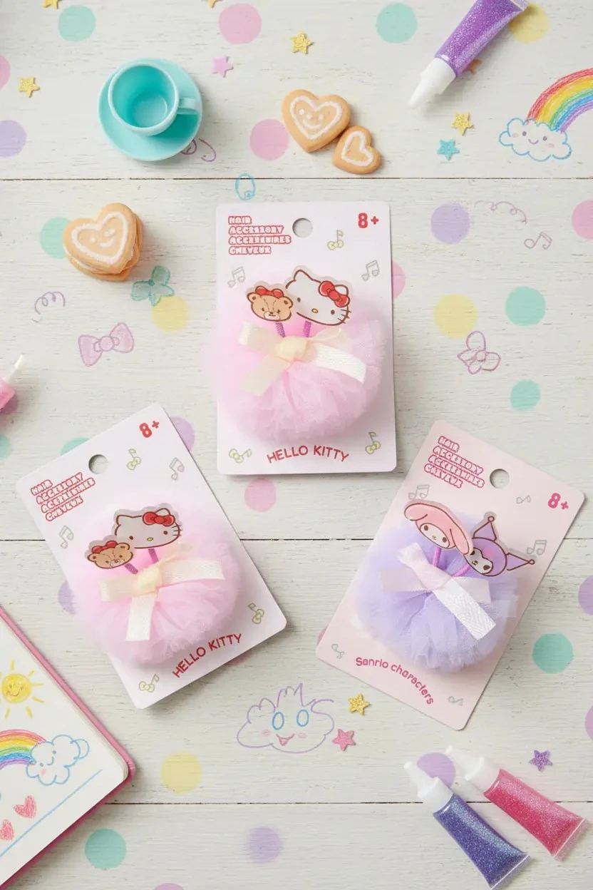 Sanrio Lisanslı Sanrio Karakterleri Fiyonklu Saç Tokası