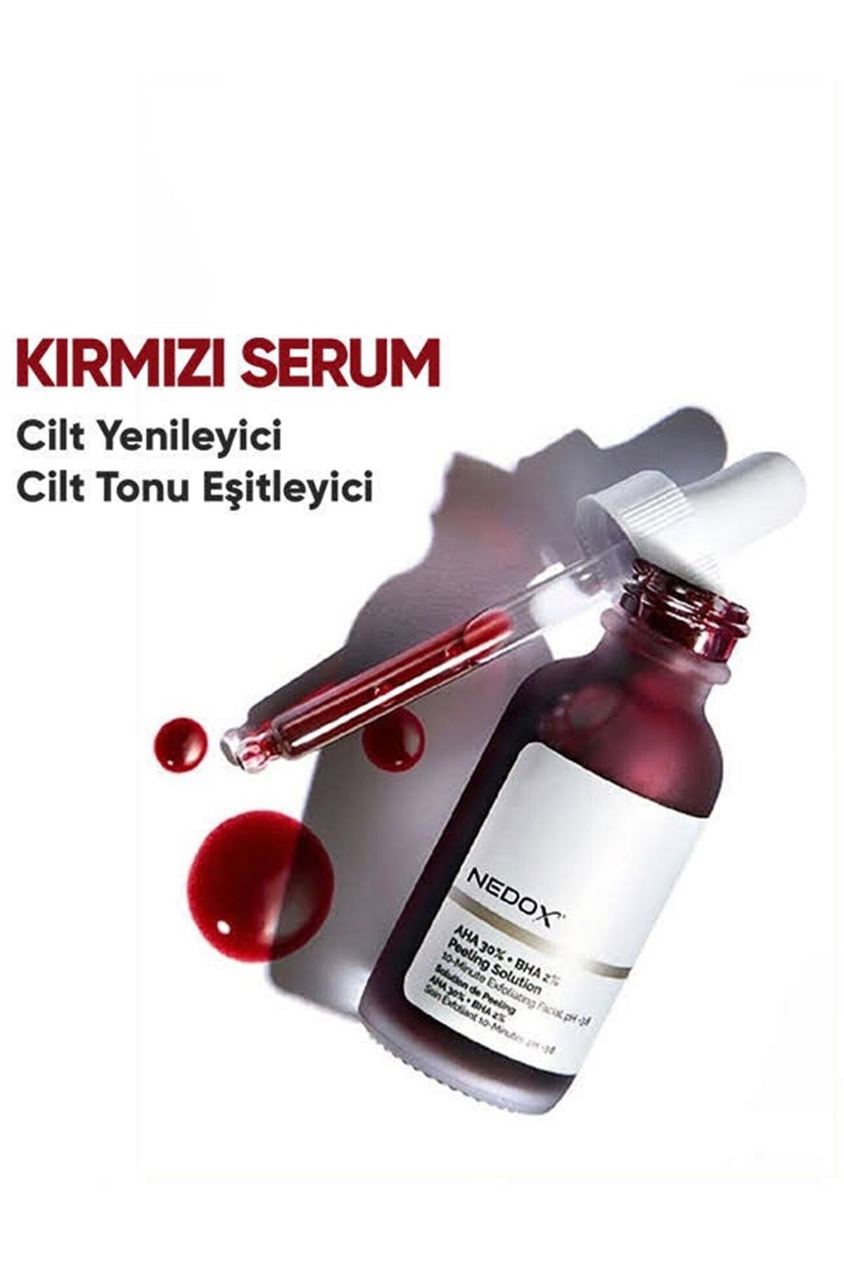 Nedox Cilt Yenileyici Cilt Tonu Eşitleyici Kırmızı Peeling Serum 30 Ml Aha %30 Bha %2 Ph %3.5