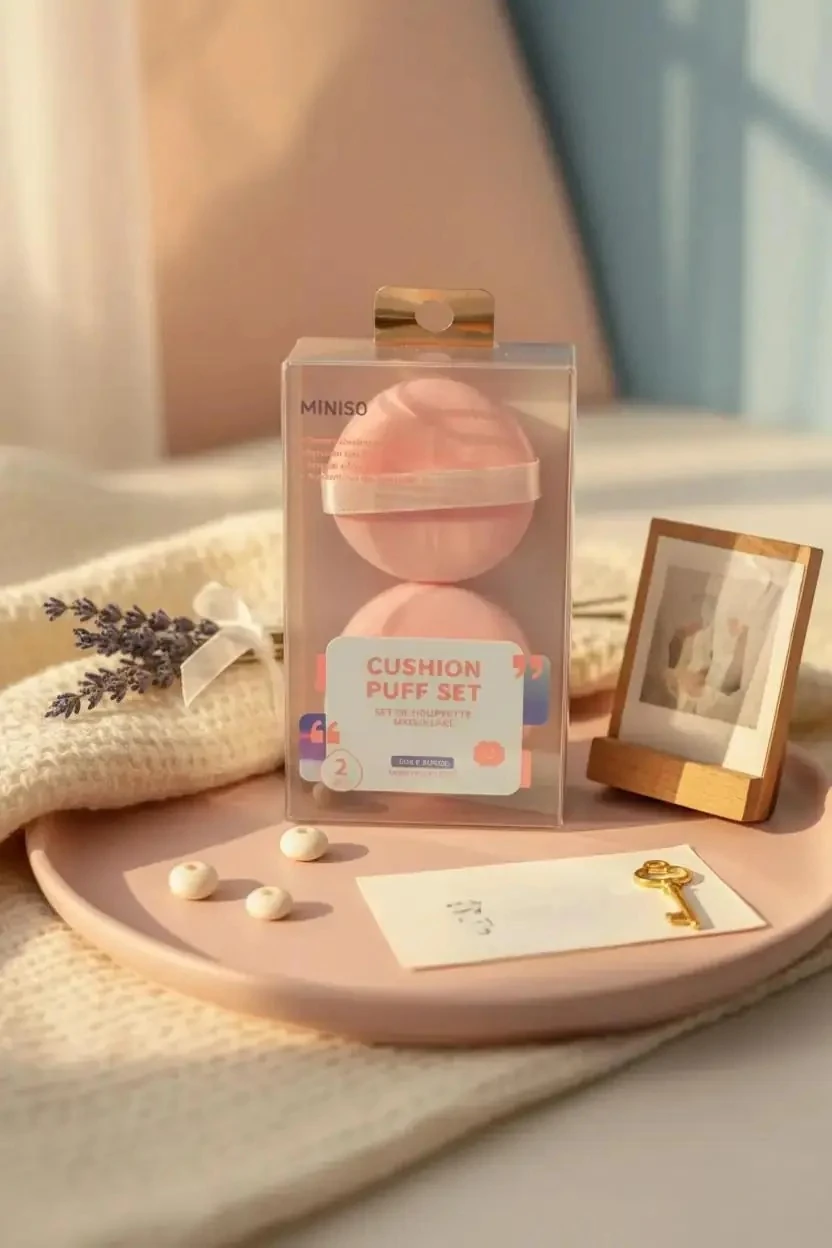 Miniso Lisanslı Bloom & Glow Yastık Pudra Süngeri 2’li – Pratik Uygulama 13,7 Cm