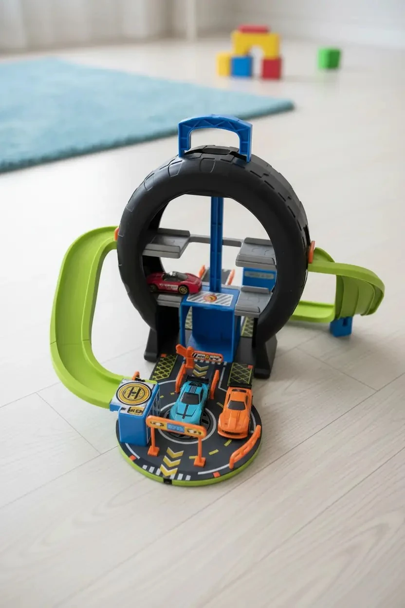 Miniso Lisanslı Mini Araba Seti 4'lü – Lastik İzli Pistli Yarış Oyuncak Seti