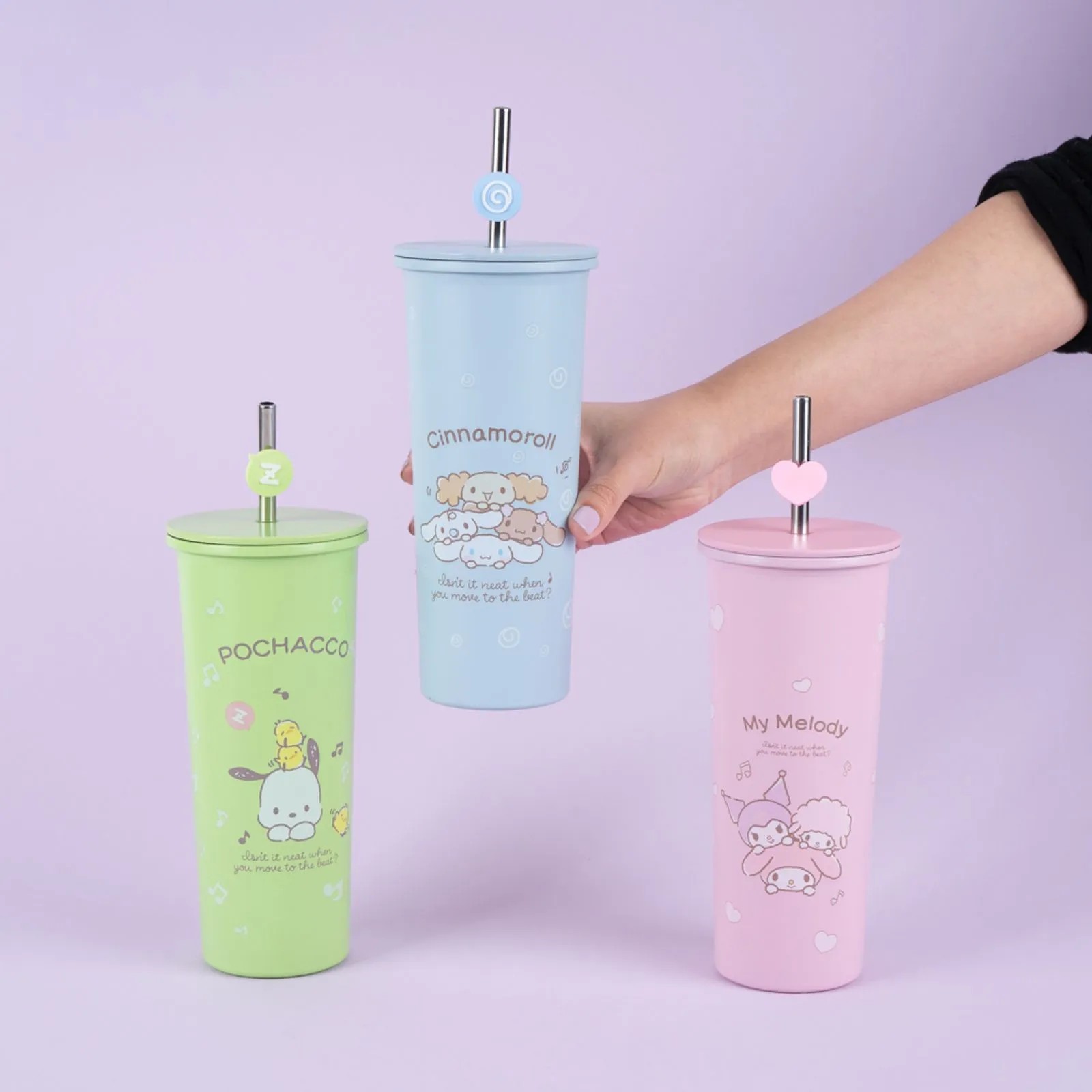 Sanrio Lisanslı Pipetli Paslanmaz Çelik Matara 800mL (Cinnammoroll)