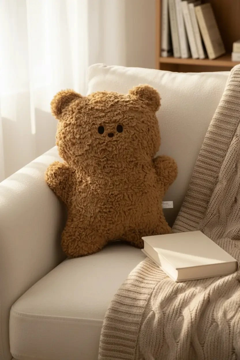 Miniso Lisanslı Sevimli Ayı Yastığı – Yumuşak Dekoratif Tasarım 45 Cm