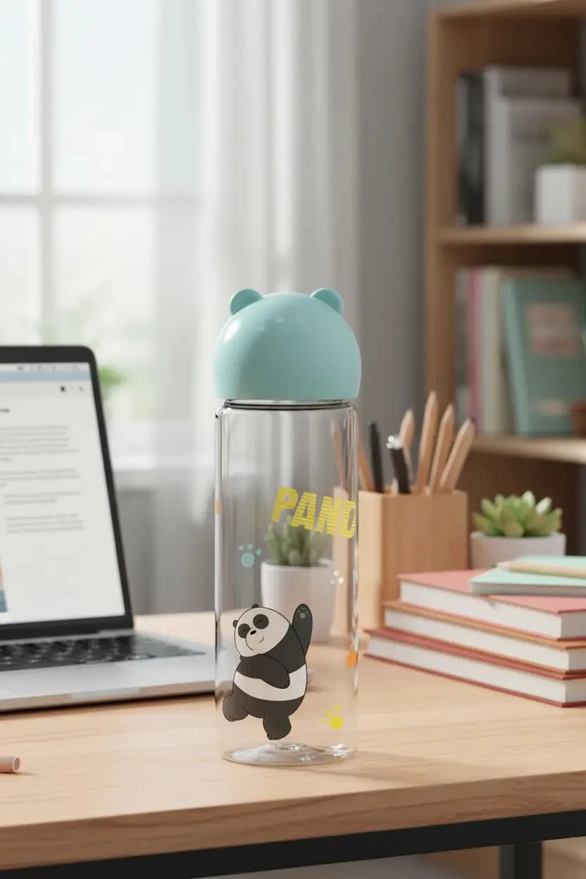 We Bare Bears Lisanslı Figür Kapaklı Plastik Şişe (500Ml)