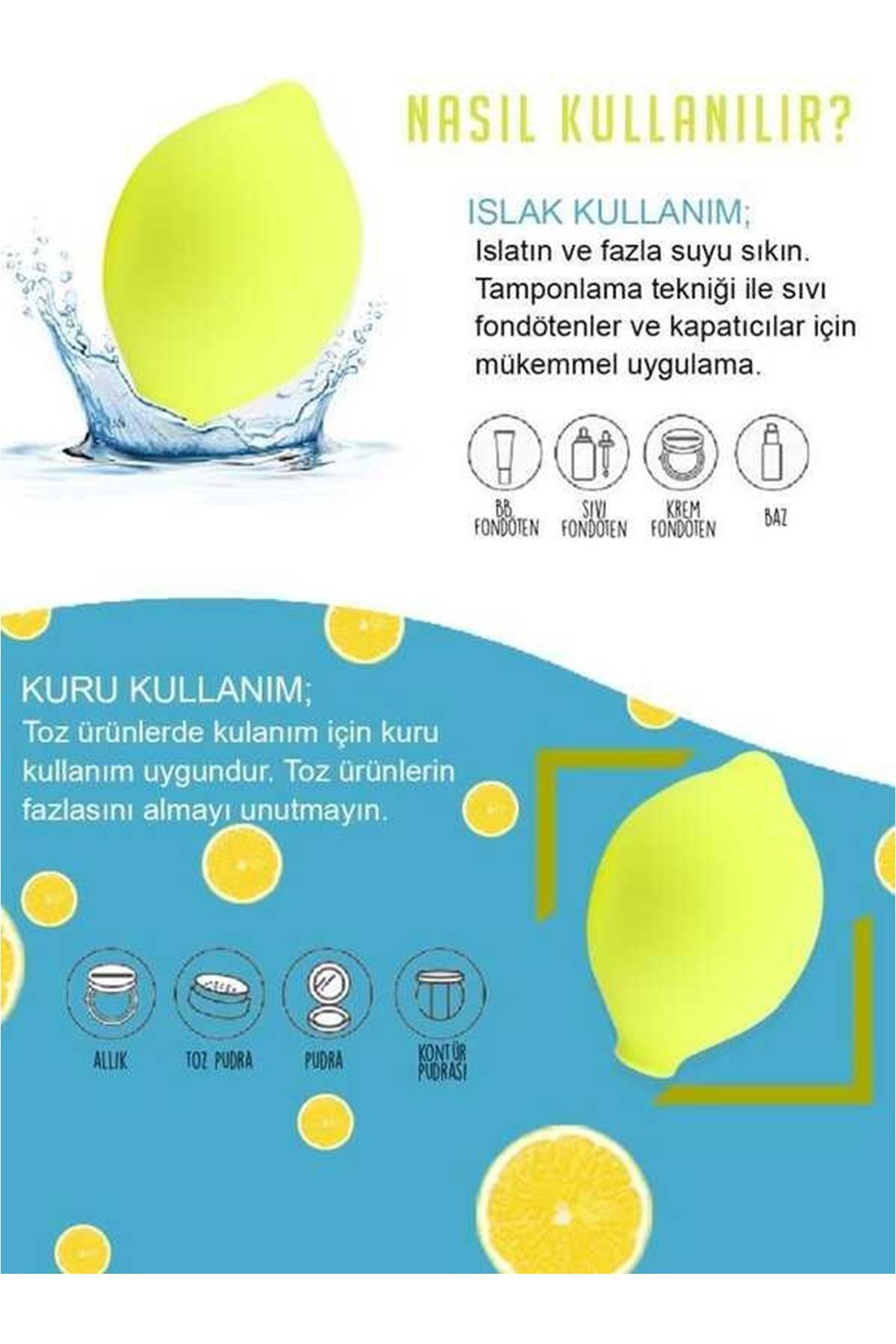 3'Lü Limon Makyaj Süngeri