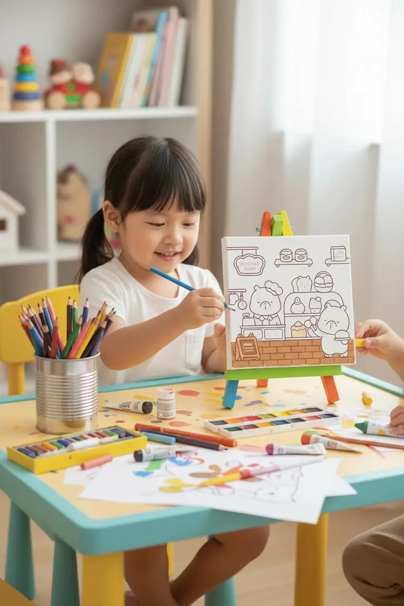 Kapibara Serisi Renkli Çerçeveli Boyama