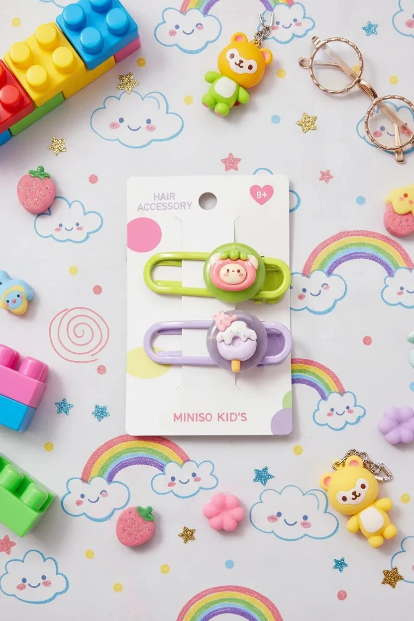 Hayvan Figürlü 2'li Pens Toka Seti