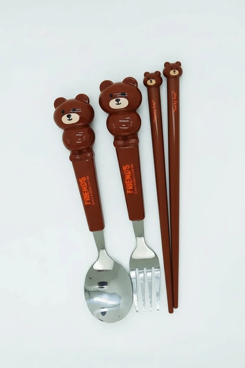 Figürlü Çatal Kaşık Chopstick Seti