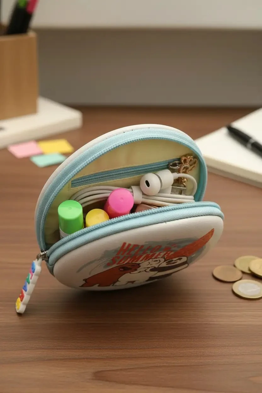 We Bare Bears Lisanslı Mini Çanta 10 Cm – Yuvarlak Kompakt Tasarım