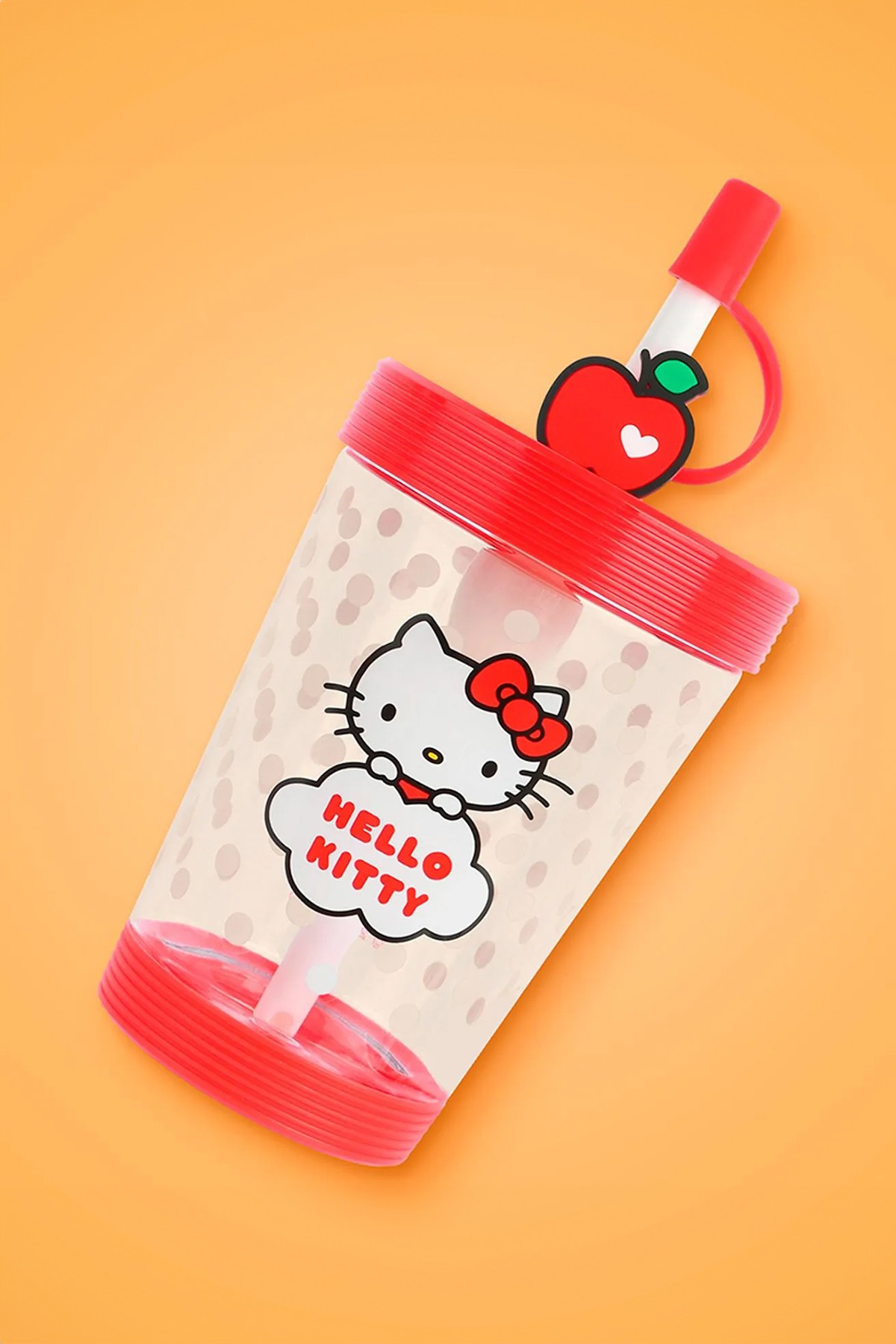 Hello Kitty Lisanslı Elma Koleksiyonu Pipetli Plastik Şişe