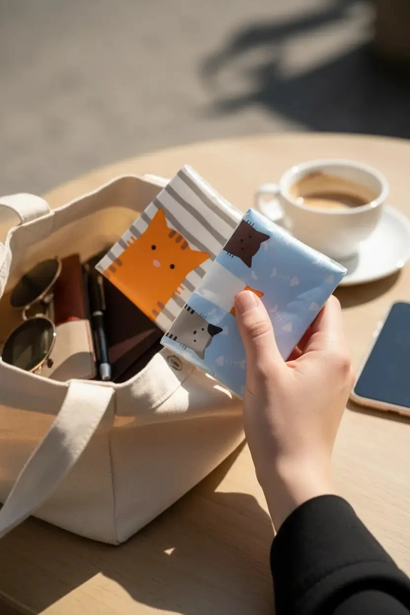 Kedili Kağıt Mendil Seti 7 Yp. (18'li) - Yumuşak ve Sevimli Temizlik Arkadaşınız