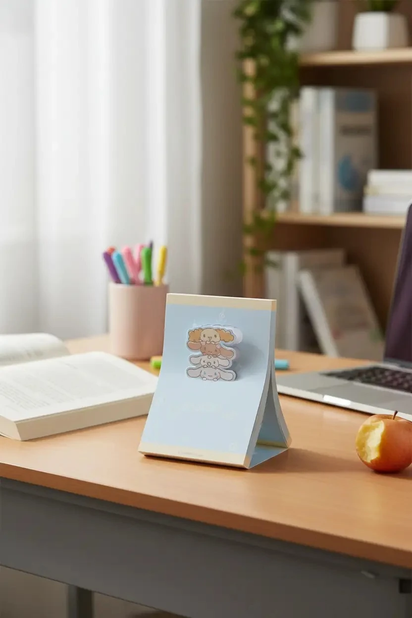 Sanrio Lisanslı Cinnamoroll Standlı Not Defteri – Masa Üstü Tasarım