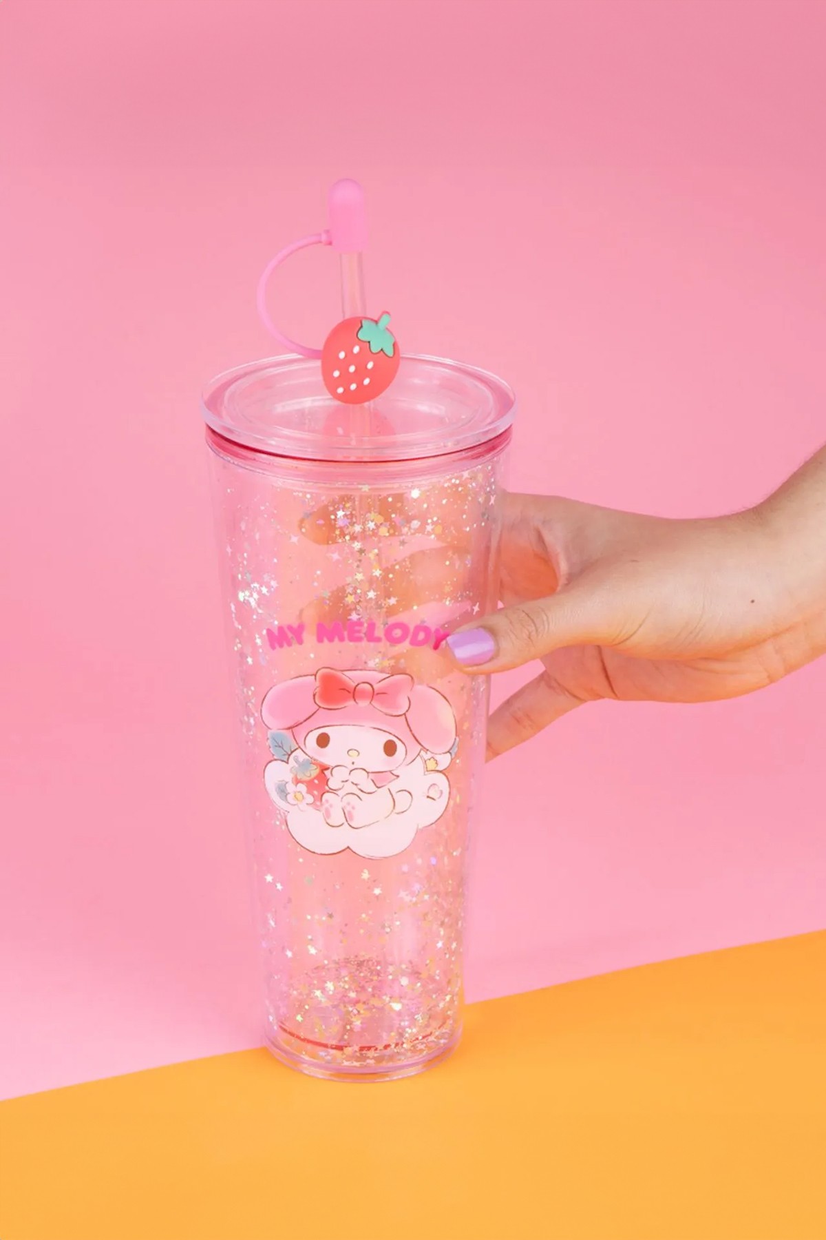 Sanrio Lisanslı Çift Cidarlı Pipetli Plastik Şişe (800ml) -  My Melody