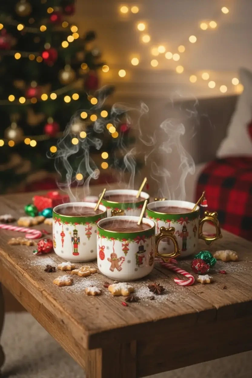 Yeni Yıl Temalı Altın Kaşıklı Porselen Kupa