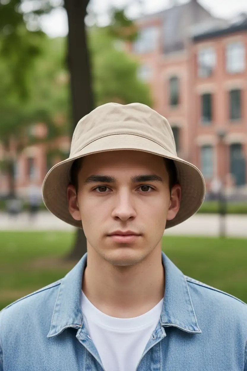 Bej Bucket Şapka