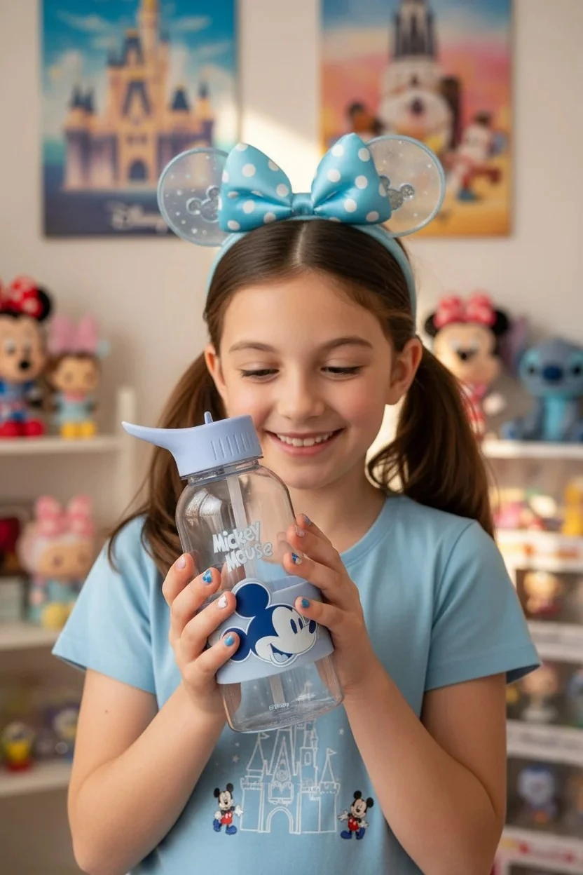 Disney Mickey Mouse Lisanslı Pipetli ve Kapaklı Plastik Suluk - 1 L