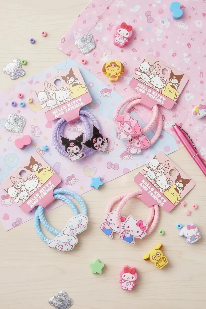 Sanrio Lisanslı Hello Kitty ve Arkadaşları Serisi Saç Lastiği
