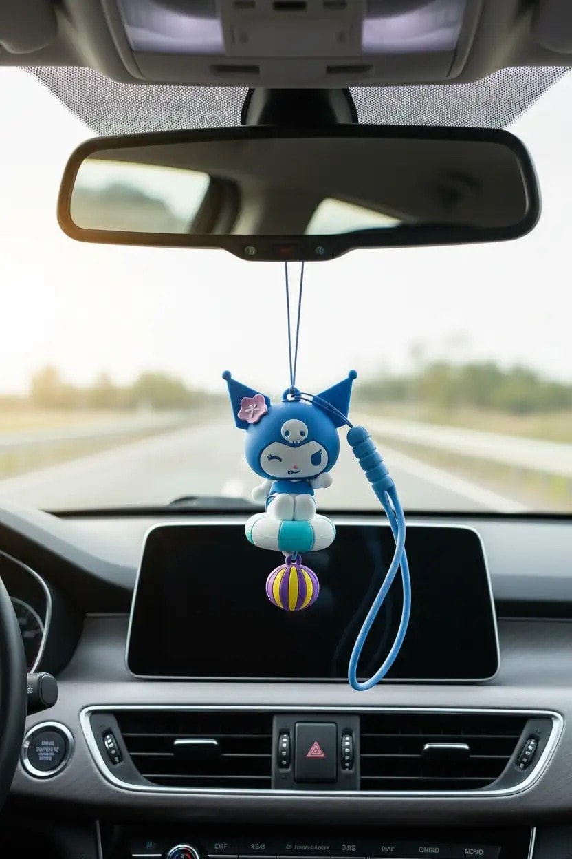 Sanrio Lisanslı Yaz Serisi Araba Süsü - Kuromi