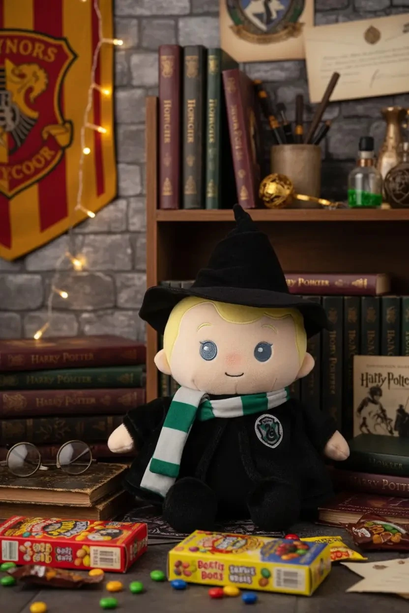 Harry Potter Lisanslı Sihirli Cübbe Oturan Peluş Oyuncak (Draco Malfoy)