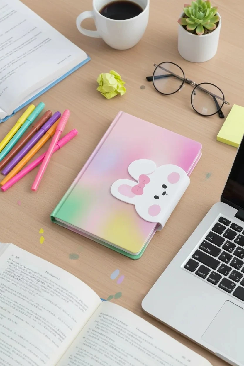 Sevimli Tavşan Sert Kapaklı Not Defteri (80 Yaprak)