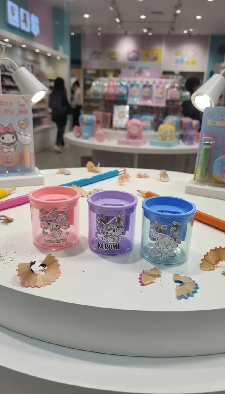 Timon Kuromi  - My Melody -  Cinnamoroll Çift Bıçaklı Kalemtıraş Yuvarlak