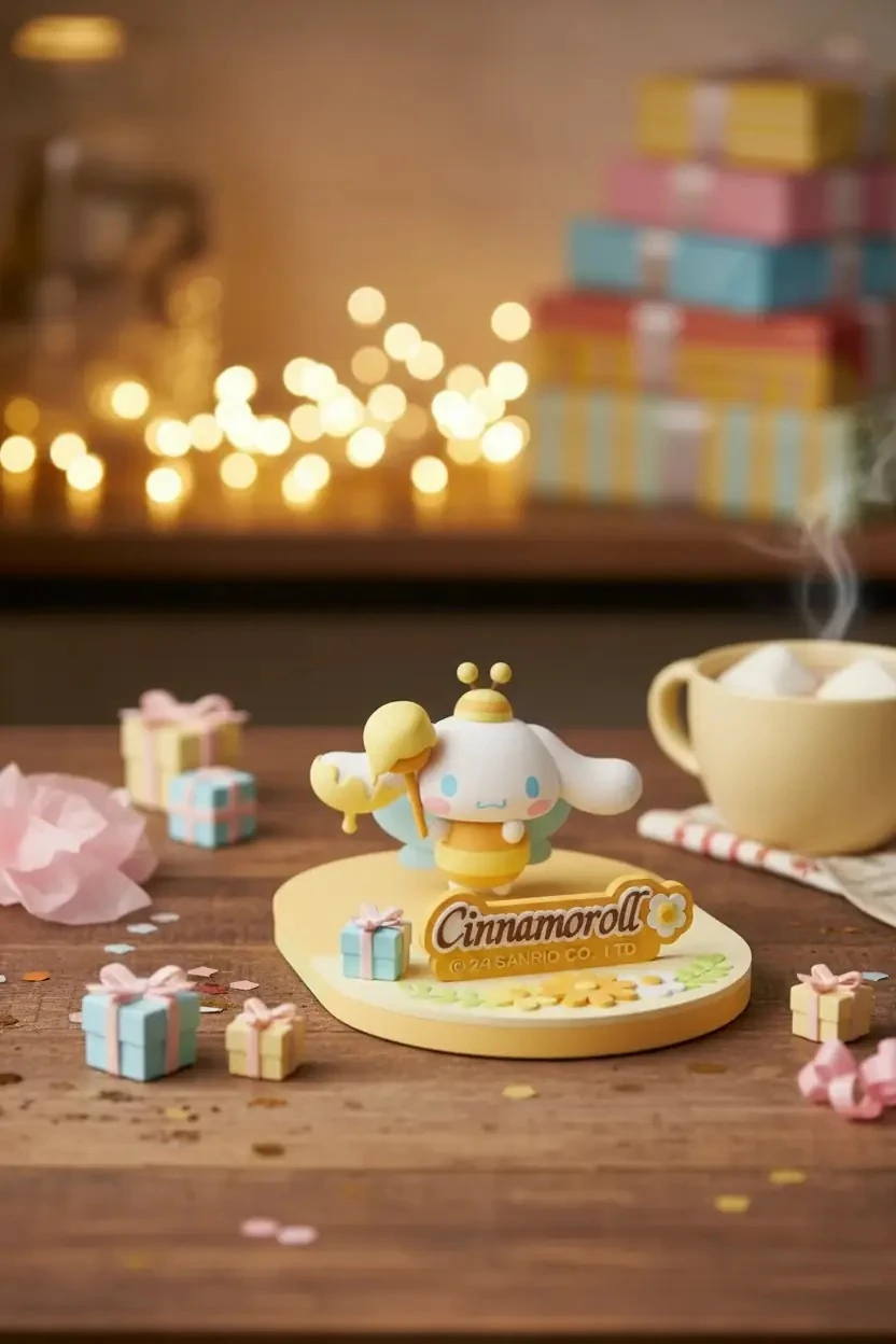 Sanrio Lisanslı Arı Serisi Masa Üstü Telefon Tutucu Cinnamoroll - Dayanıklı PVC Masa Aksesuarı