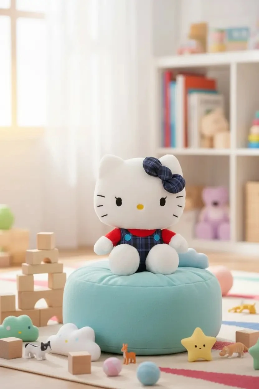 Sanrio Lisanslı Hello Kitty Peluş Oyuncak 25 Cm – Oturan Yumuşacık Sevimli Tasarım