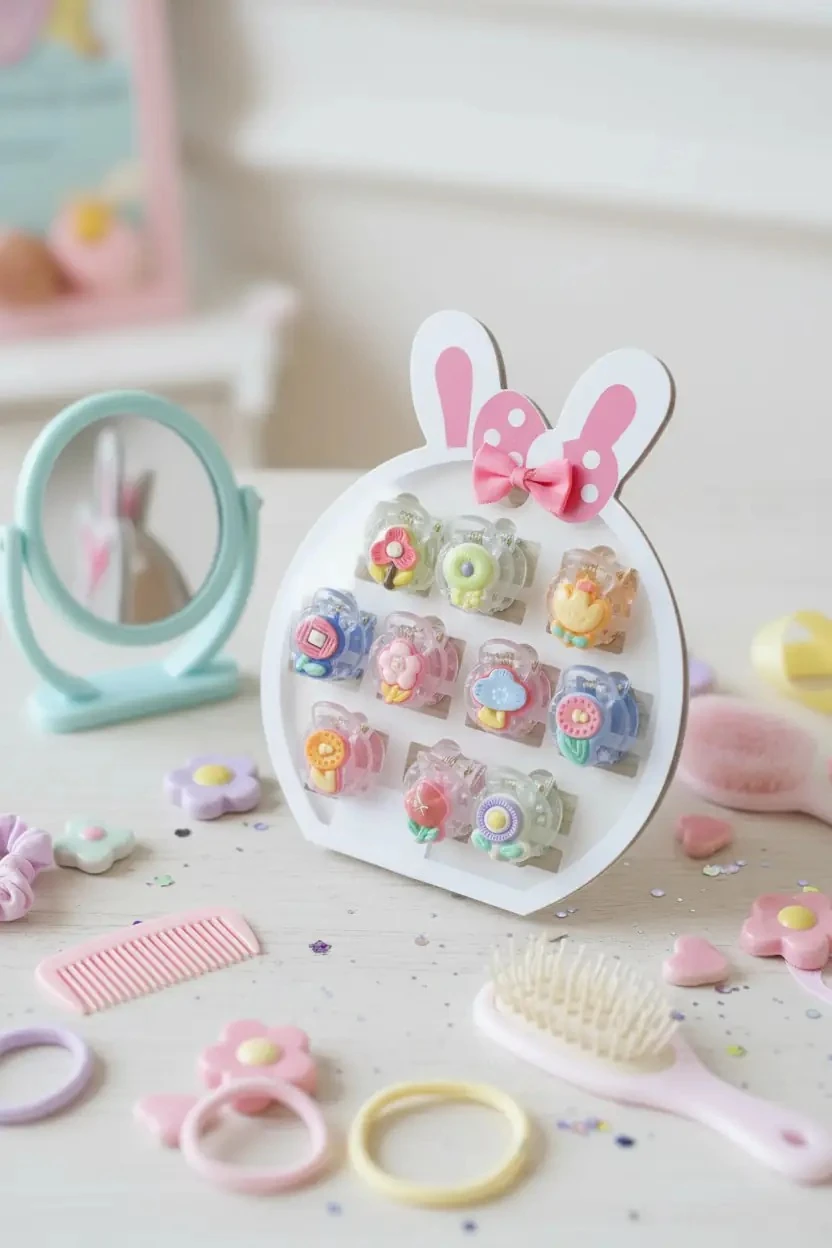 Çiçek Figürlü Küçük Mandal Toka 10'Lu Set – Renkli Ve Neşeli