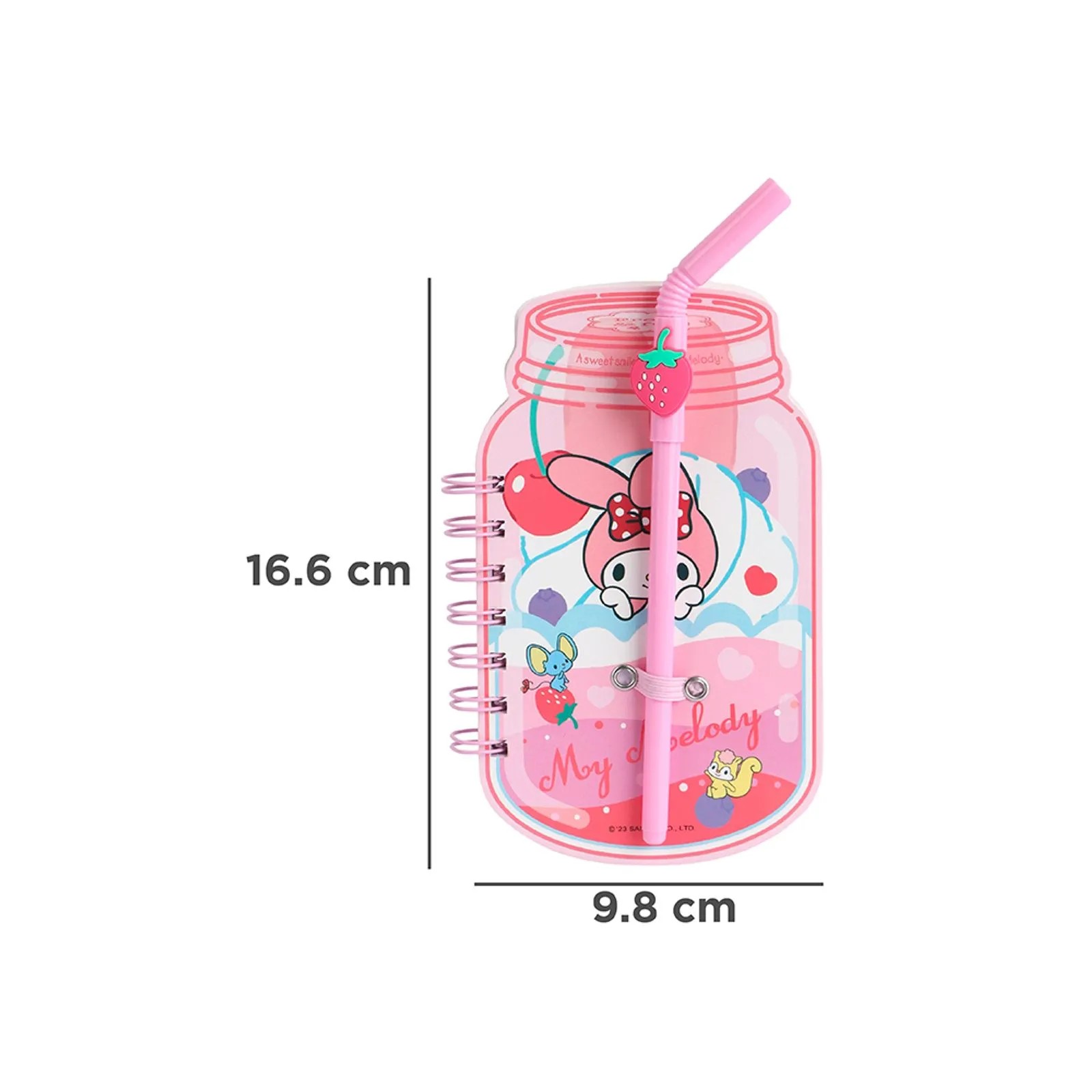 Sanrio Lisanslı Pipetli Bardak Figürlü Telli Not Defteri - My Melody