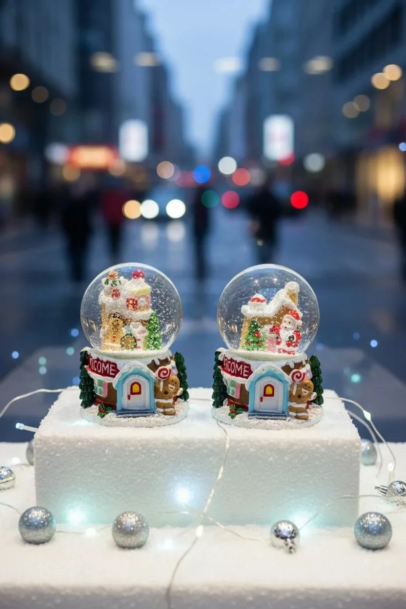 Işıklı Yılbaşı Kar Küresi 8 cm