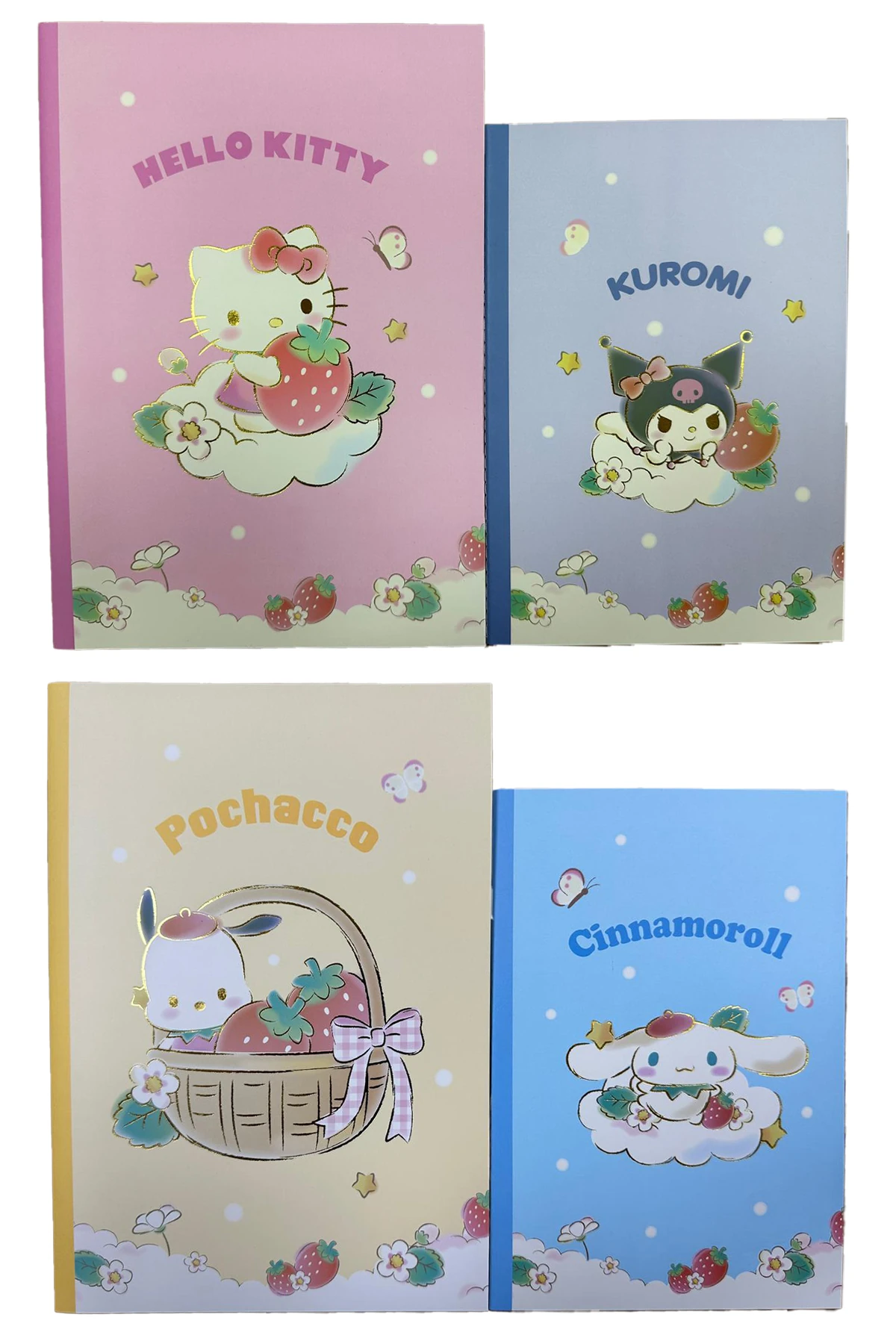 Sanrio Lisanslı Çilek Koleksiyonu Çizgili A5 ve B5 DefterSeti (2*28 Sayfa)