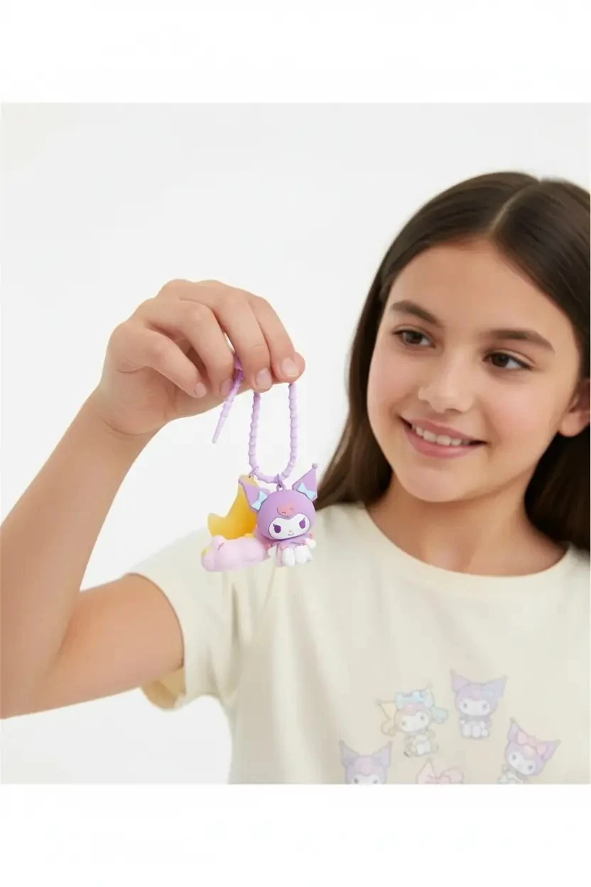 Sanrio Lisanslı LED Işıklı Anahtarlık (Kuromi)