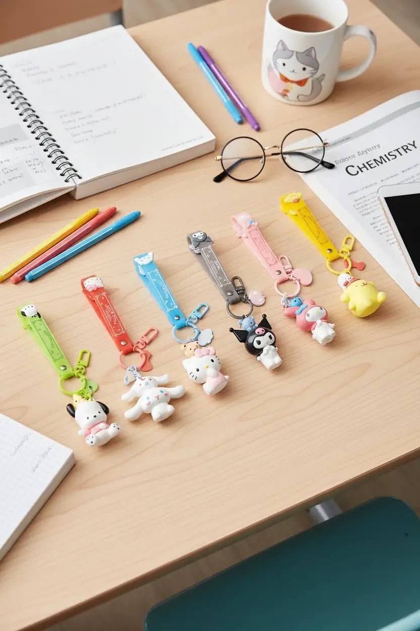Sanrio Karakterleri Lisanslı Anahtarlık - Kuromi  - Cinnamoroll - Hello Kitty - My Melody