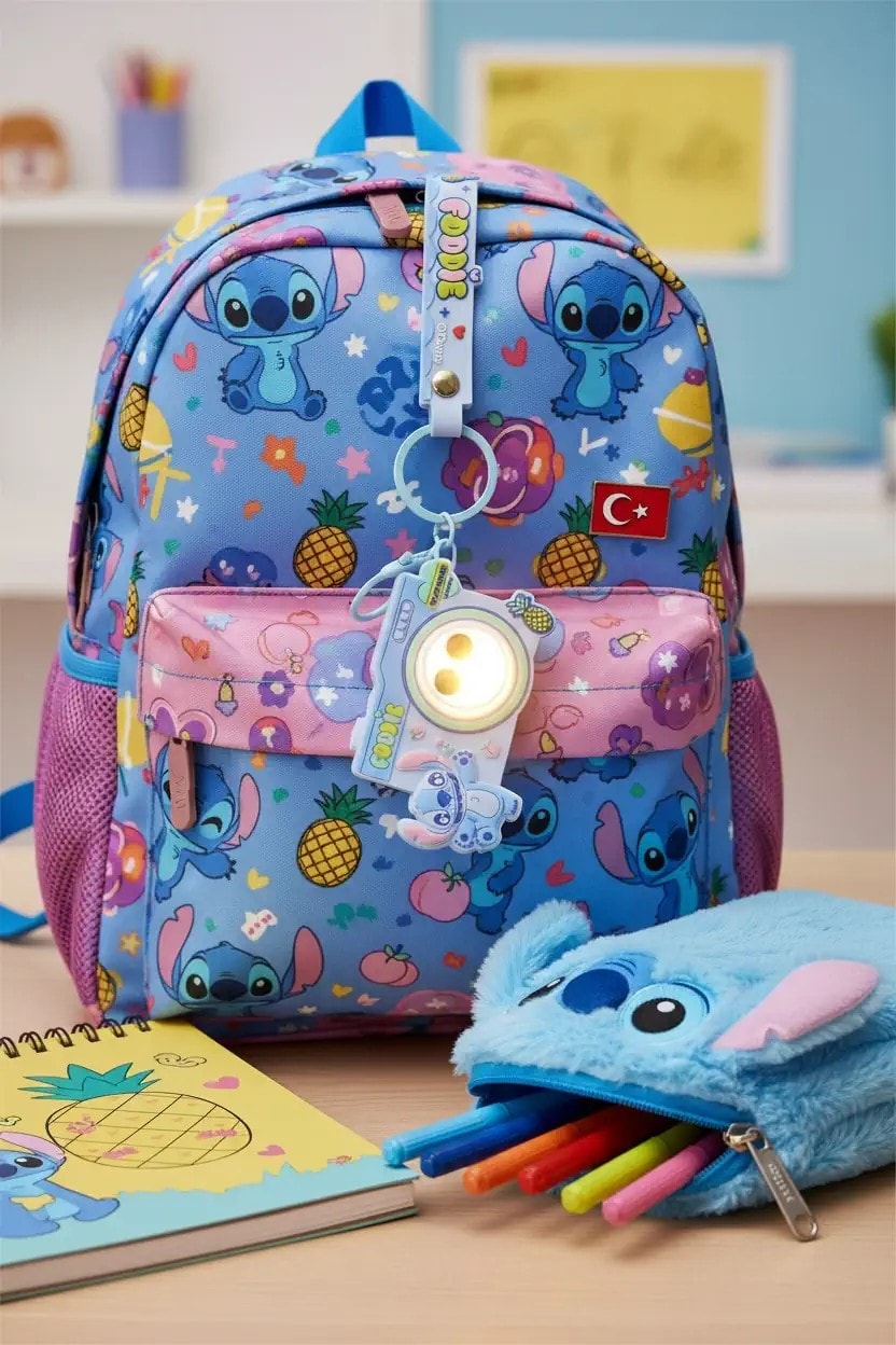 Disney Lilo & Stitch Lisanslı Parti Serisi Kamera Figürlü Işıklı Anahtarlık