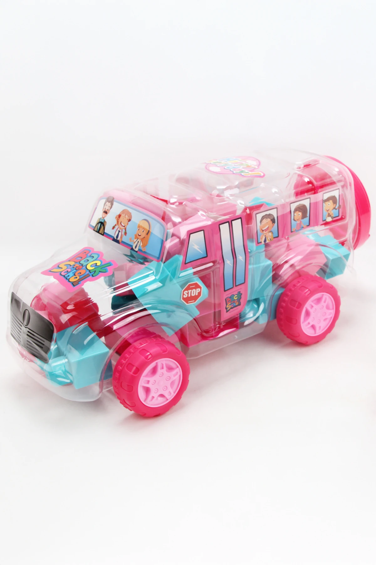 Büyük Oyun Bloğu - Okul Otobüsü (Pembe)