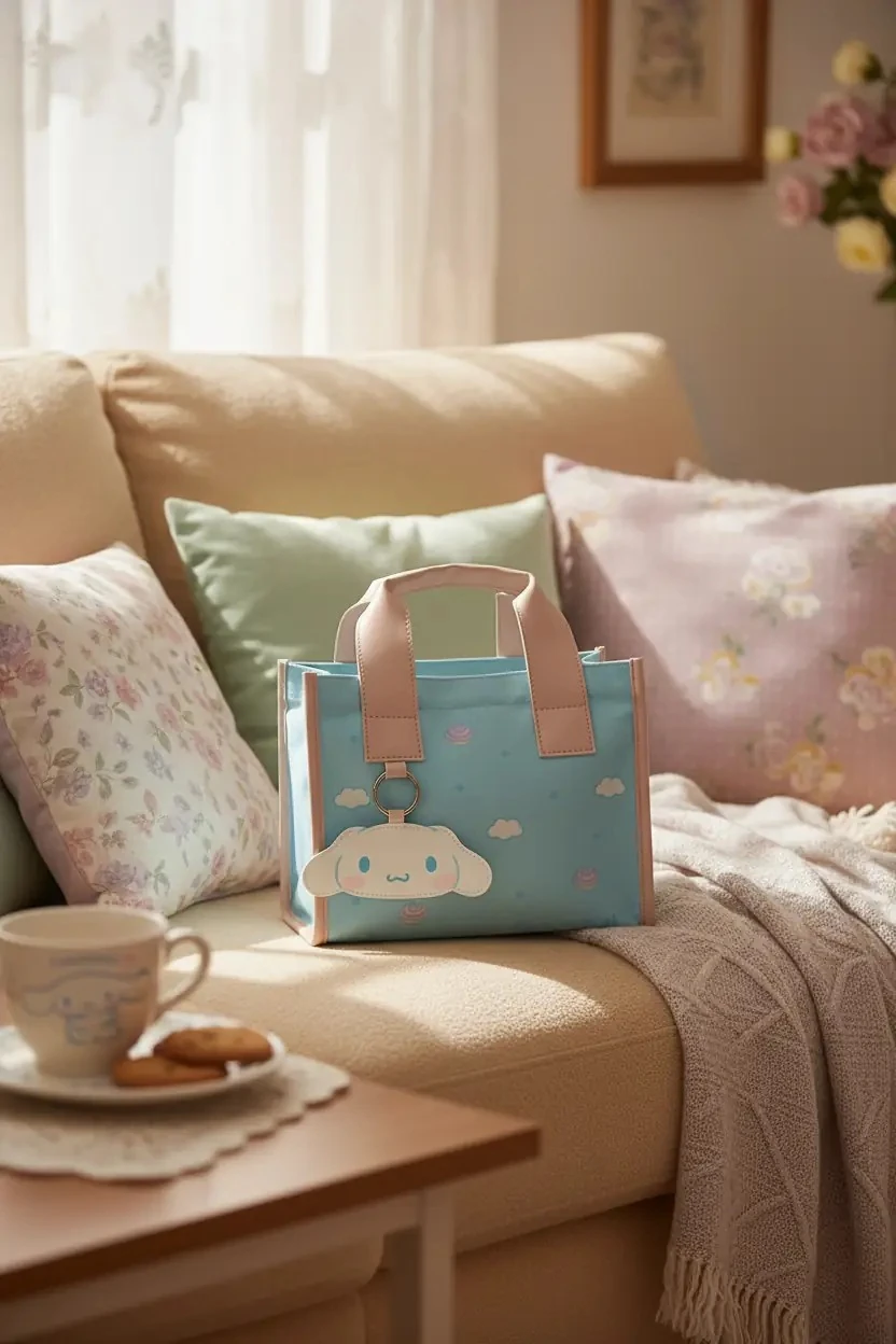 Sanrio Lisanslı Cinnamoroll Dörtlü Bento Çantası – Pratik Taşıma & Şık Tasarım