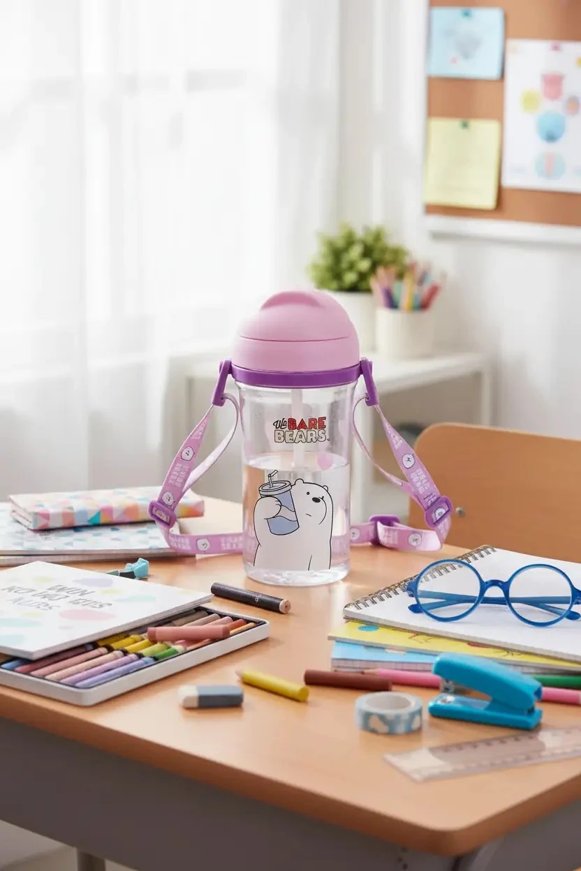 We Bare Bears Lisanslı Taşıma Askılı Suluk (400Ml) - Kutup Ayısı