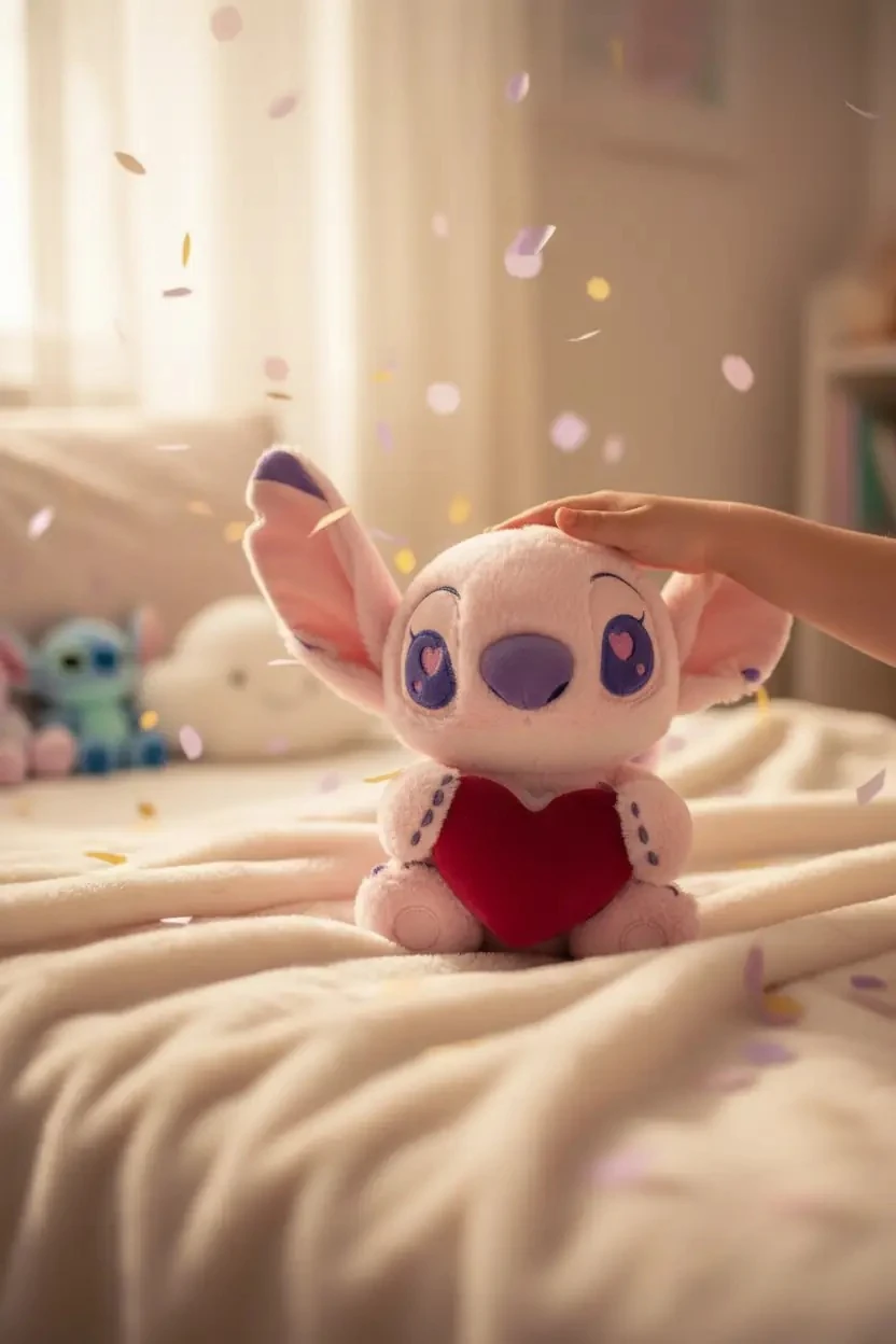 Disney Stitch Lisanslı Sevgililer Günü Peluş Oyuncak 25 Cm – Oturan Tasarım