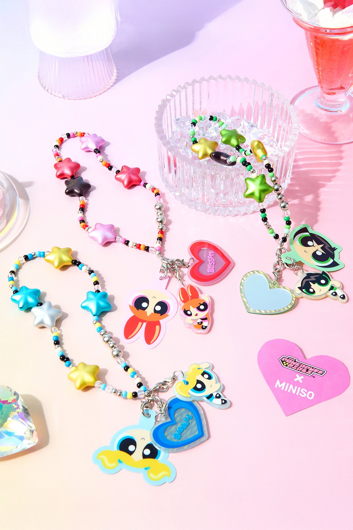 Powerpuff Girls Lisanslı Yıldız Figürlü Boncuklu Telefon İpi
