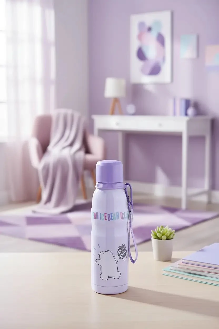 We Bare Bears Lisanslı Kutup Ayı Termos 600 ML – Askılı Çelik Tasarım