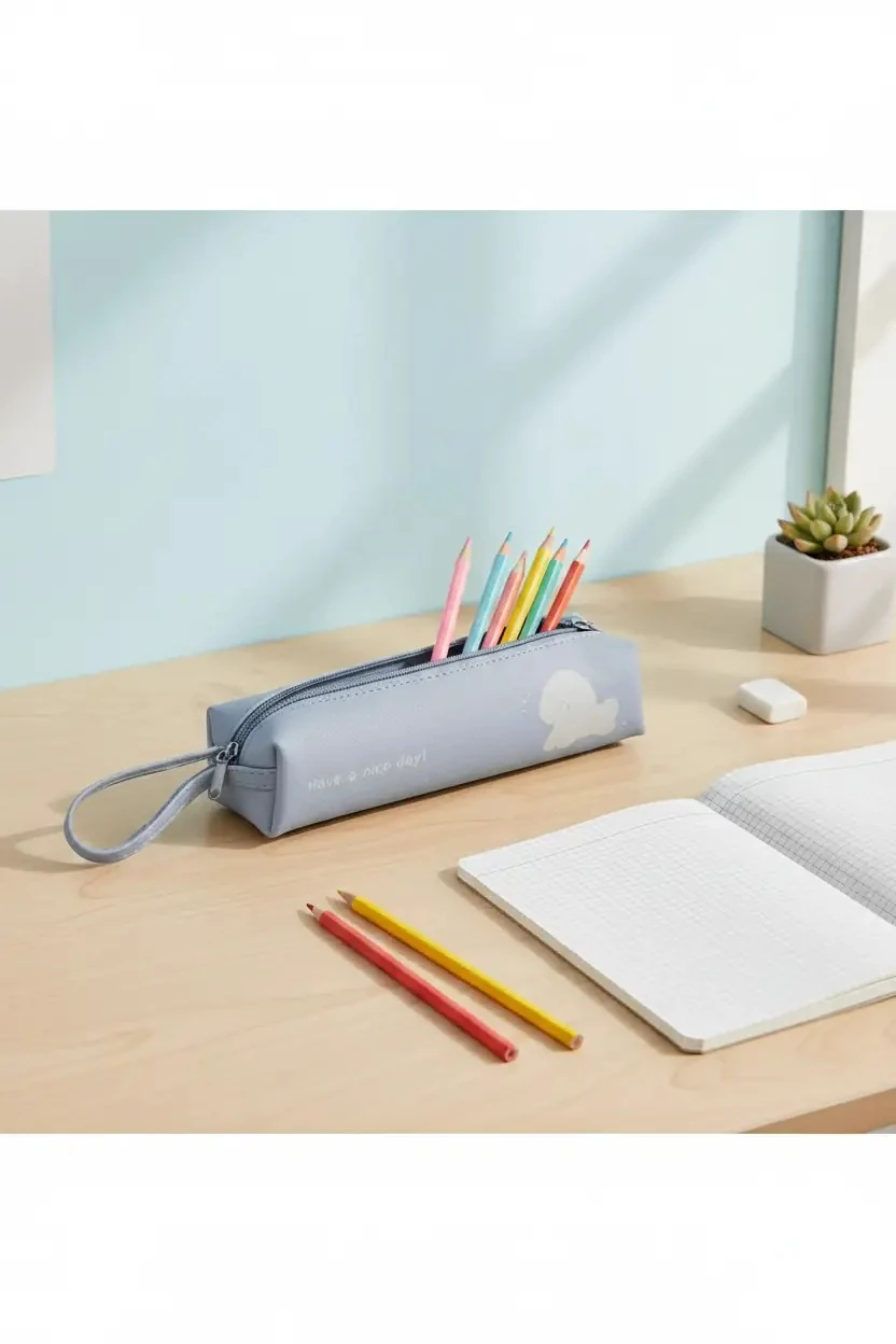 Miniso Lisanslı Hayvan Serisi Kulplu Kübik PU Kalem Kutusu 20 Cm – Mavi