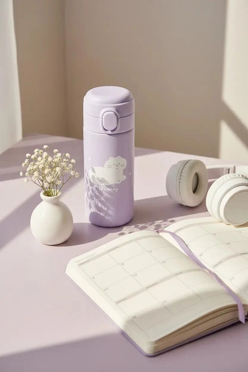 Miniso Lisanslı Hayvan Serisi Isı Yalıtımlı Şişe 300 mL – Mor