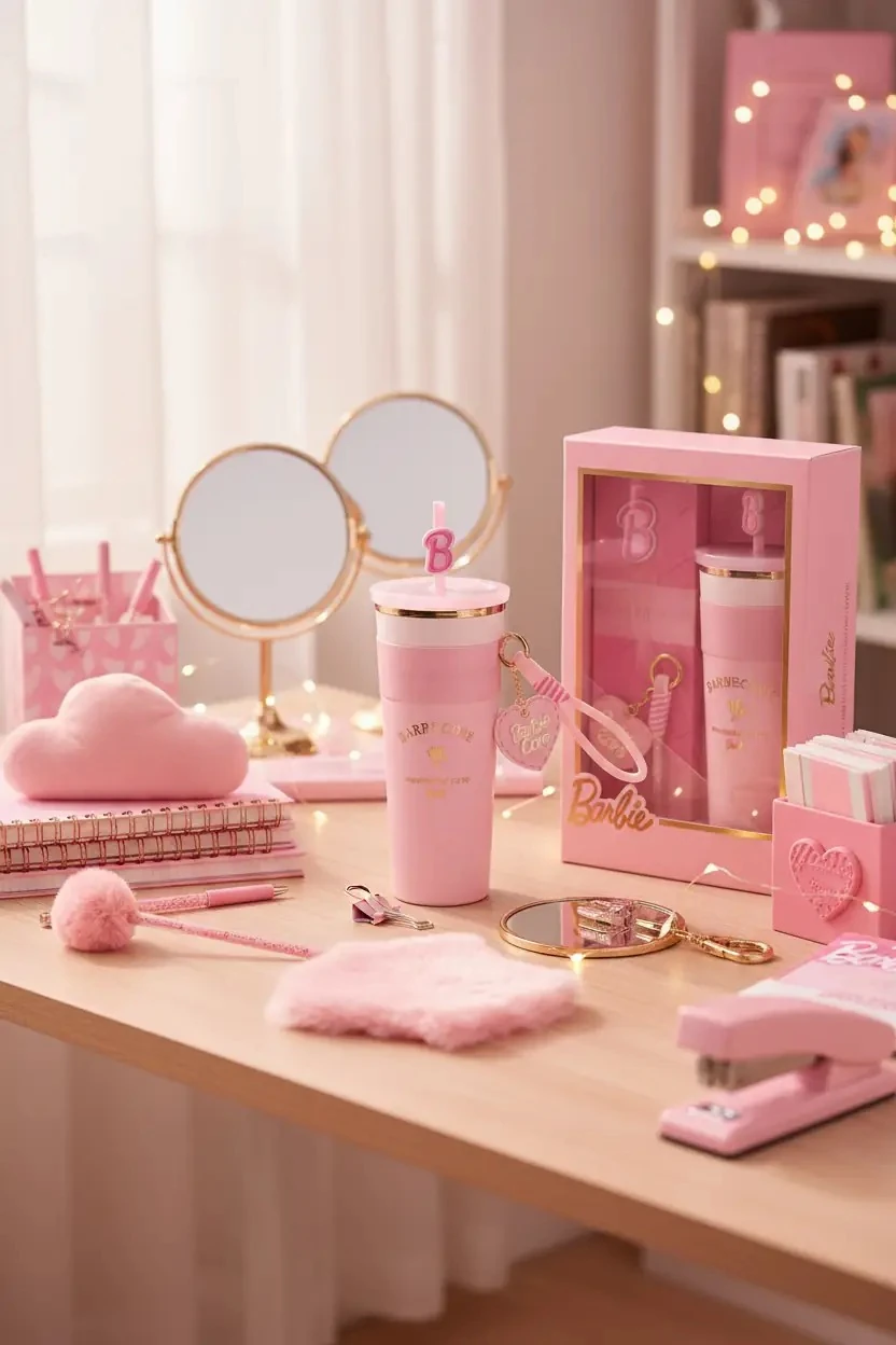 Barbie Lisanslı Pipetli Çelik Matara – Şık Hediye Setli Sızdırmaz Tasarım 800 ML