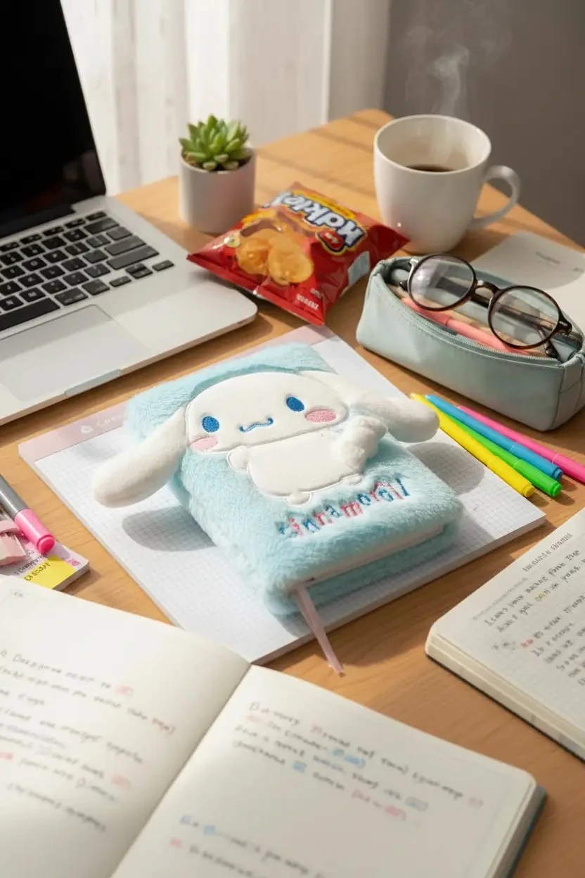 Sanrio Lisanslı Cinnamoroll Koleksiyonu A5 3D Peluş Defter
