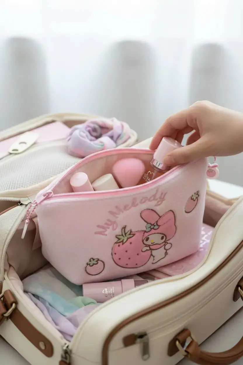 Sanrio Lisanslı My Melody Kozmetik Çantası Pembe | Miniso TR