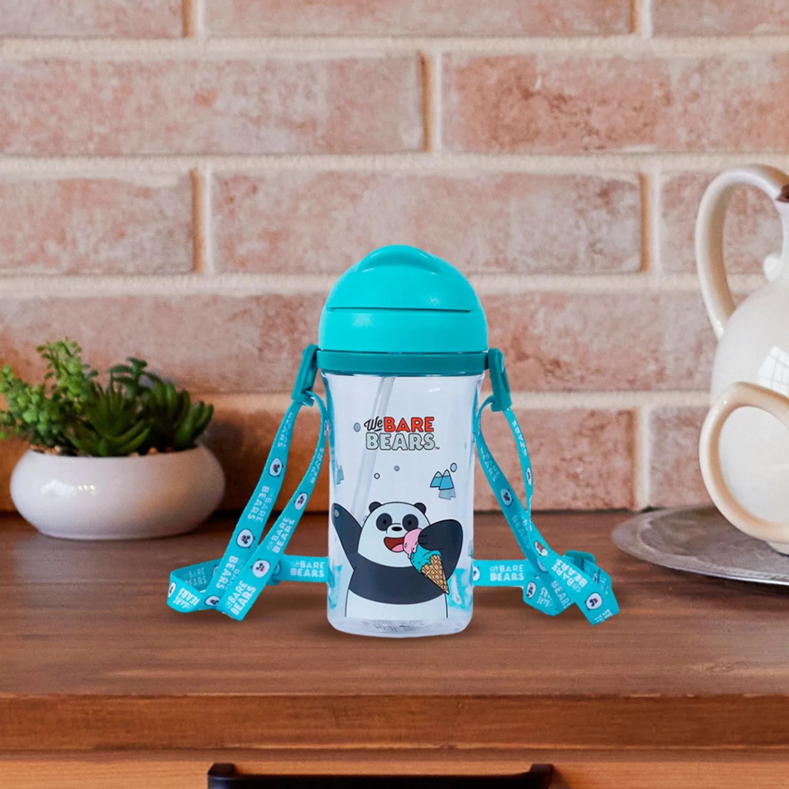 We Bare Bears Lisanslı Taşıma Askılı Suluk (400Ml) - Panda